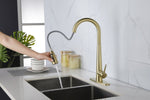 ZUN Gold Kitchen Faucets with Pull Down Sprayer, Kitchen Sink Faucet with Pull Out Sprayer, Fingerprint K-4012-BG