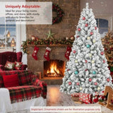 5FT Flocked Christmas Tree with 407 Tips Full PVC Artificial Plants Sturdy Metal Base Stand Party 20729680