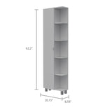 Urano Corner Linen Cabinet, Five External Shelves, Single Door, Four Interior Shelves -White B07091991