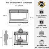 Adam Sturdy Full over Full Bunk Bed Metal Black for Kids and Adult, Low Profile Full over full bunk B083P170088