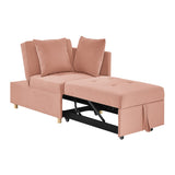 Convertible Sleeper Sofa Chair Adjustable Backrest Recliner with Pullout Sofa Bed with Wheels, W1413P227518