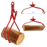 36in 3 Claw Log Grapple for Logging Tongs, Eagle Claws Design Log Tongs Log Grabs, Timber W465103908
