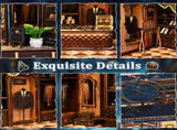 MUSIC PARK 3d wooden puzzle for adults Golden Ratio book nook with lights model kit dollhouse DIY 13849941