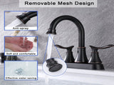 2-Handle 4-Inch Oil Rubbed Bronze Bathroom Faucet, Bathroom Vanity Sink Faucets with Pop-up Drain 95553144