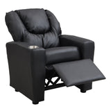 ZUN Kids Recliner Chair Black PVC W311P216907