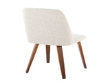 Contemporary Dining Chair in Walnut Wood and Beige Fabric - Set of 2 B202P223681