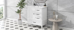 ZUN 30" Bathroom Vanity with Sink, Bathroom Cabinet with A Door, Three Drawers, Solid Wood Legs & MDF N725P195409K