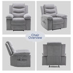 ZUN Power Recliner Chair with Adjustable Massage Function, Velvet Electric Power Chair for Elderly with W1998120245