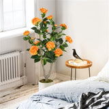 2 Pack Orange Artificial Camellia Tree with Blooming Flower 47174878