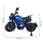 ZUN Electric Motorcycle for Kids, kids ride on motorcycle, 12V Electric Dirt Bike with Training Wheels, W1760P169963