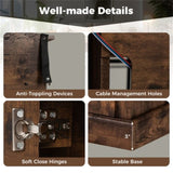 58" TV Stand with RGB Fireplace Rustic Brown- Smart App Remote Control, 4777 BTU Heater 89848324