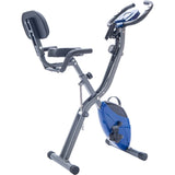 ZUN Folding Exercise Bike, Fitness Upright Recumbent with 16-Level Adjustable Resistance, Arm Bands 82325216