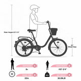 7 Speed City Bike With Basket , Steel Frame,Multiple Colors 22 Inch Girls Bicycle W1019P206031