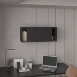 Note 32"W x 13" H Wall Cabinet with Sliding Doors , Wall Shelf, Storage Cabinet, Bedroom, Office, B070P238868