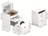 Dressing Table and Stool, 3-in-1 Multifunctional Dressing Table Set, Featuring Three-color Lighting W5252P447369