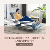 COOMORE Velvet Chaise Lounge Indoor,Button-Tufted Upholstered Chaise Lounge Chair with Pillow for W39538684