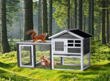 Wooden Rabbit Hutch Outdoor Chicken Coop Indoor Bunny Cage with Run, Guinea Pig House Pet House with 74880147