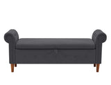 Multifunctional Storage Rectangular Sofa Stool- Gray 18195898