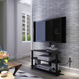 Black Multi-function TV Stand Height Adjustable Bracket Swivel 3-Tier 32486267