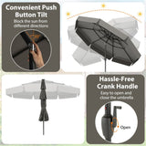 10 foot terrace umbrella with solar powered LED lights and multi-layered ventilated roof 19320270