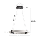 Modern LED Pendant Light, 23.6-Inch Round Hanging Chandelier with Adjustable Height, Imitation W1340P232980