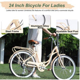 7 Speed, Steel Frame, Multiple Colors 24 Inch Ladies Bicycle W1019P165871