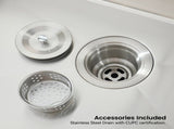 Stainless Steel Kitchen Sink, 33x19 Drop In Single Bowl, Undermount Handmade Sink in Dark Gray, 31436810