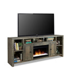 ZUN 84 inch Electric Fireplace TV Stand for TVs up to 95 inches, Minimal Assembly, Barnwood Finish B108P160232