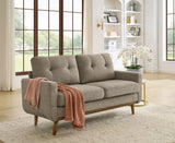 67.7" Wide Mid-Century Modern Upholstered Tufted Loveseat Sofa With Wooden Legs B343P339290