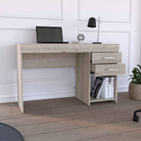 Ibare Two Drawer Computer Desk, One Lower Shelf -Light Gray B07091873