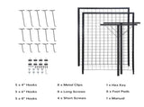 2-Pack 24"x67" Commercial Grid Wall Display with T-Base Stand - Double-Sided Wire Panel System for 74791773