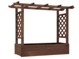 43.5*17.5*44.5 In Fir With Arched Lattice Raised Garden Bed Wooden Planting Frame Carbonized 48982866