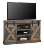 66 inch Corner TV Stand for TVs up to 80 inches, No Assembly Required, Barnwood Finish GL-B108P160160