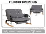 Corduroy Nursery Rocking Chair w/ Pull-out Footrest, Adjustable Backrest 100&deg-160&deg, Oversized 17148454