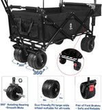 Collapsible Wagon 140L Wagons Carts Foldable with Removable Canopy, Folding Wagon Cart with Wheels T3060P293141