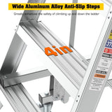 5 Step 375lbs Aluminum Rolling Platform Ladder W2529P251558