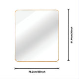 Gold 30 "x36" Rectangular Bathroom Wall Mirror W2203P310396