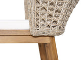Outdoor Acacia Wood Bar Stools , Teak Finish Bar Height Chairs with Beige Cushion & Light N773P306707B