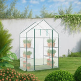 Mini Walk-in Greenhouse with PE Cover, 4-Shelf Indoor Outdoor Plant Gardening Green House for Garden 57670893