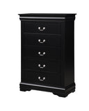 ZUN Black 5-Drawer Chest with Metal Handle B062P209037