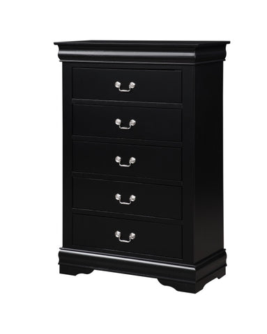 ZUN Black 5-Drawer Chest with Metal Handle B062P209037