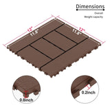 H Style 12" Patio Deck Tiles, DIY Module Interlocking Decking Tiles Floor Tile,Easy and Quick W206P195972