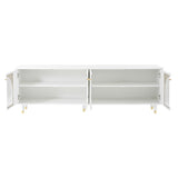 Contemporary TV Stand with Adjustable Shelves for TVs Up to 78'', Stylish Media Console with Gold 42216747