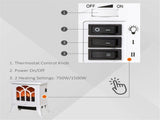 750W/1500W 17 inch Electric Fireplace Heater-White 71229355