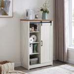 ZUN 5 Drawers Dresser w/Sliding Barn Door, Farmhouse Modern Tall Dresser 5 Chest of Drawers, Storage W2275P206613