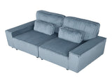 Modern Corduroy Loveseat with 2 Throw Pillows, Soft Double Seat Sofa for Cozy Living Spaces, Ribbed 28375997