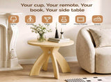Round Side, 23.6 Inch Circular End with Curved Cross Legs, Melamine Laminated MDF Accent 28801584