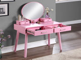 Liannon Contemporary Wood Vanity and Stool Set, Pink T2574P164237