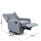 Classic Design, Manual Recliner Chair with 360-Degree Swivel 66842.00CHAR