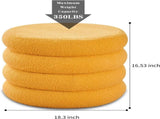 Round Storage Ottoman, Modern Sherpa Footstool, Teddy Vanity Stool with Flip-Top 28144710